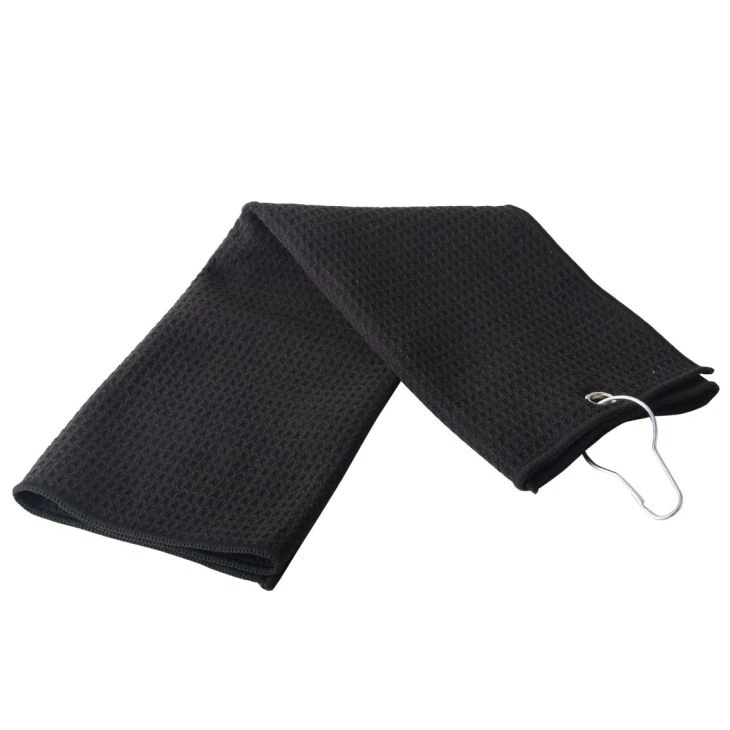 China Supply Custom Logo Microfiber Waffle Towel Golf Towel For Sports